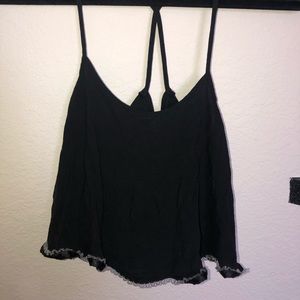 Black flowey crop top